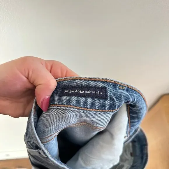 Citizens of Humanity Premium Vintage Harlow Crop Jeans Frayed Hem Light Wash 26 - Picture 13 of 16